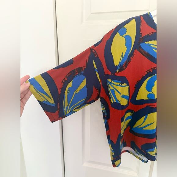 Anthropologie Corey Lynn Calter Rhea Blouse Bold Colorful Leaf Top Size XS - Picture 4 of 7